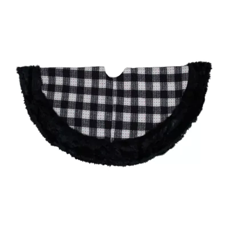 Northlight Buffalo Plaid - 48in - Black And White Indoor Tree Skirt