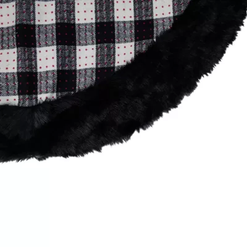 Northlight Buffalo Plaid - 48in - Black And White Indoor Tree Skirt