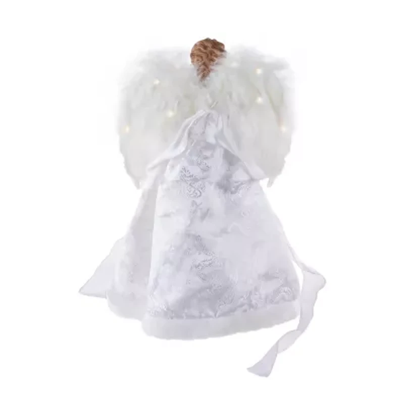 Northlight 14in White And Red Angel With Lighted Wings Christmas Tree Topper