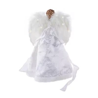 Northlight 14in White And Red Angel With Lighted Wings Christmas Tree Topper