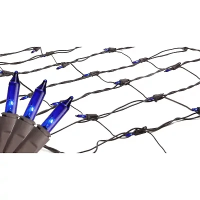 Northlight 2ft X 8ft Blue Mini Tree Trunk Wrap Brown Wire Net Lights