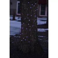 Northlight 2ft X 8ft Blue Mini Tree Trunk Wrap Brown Wire Net Lights