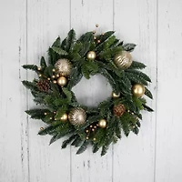 Northlight Real Touch™ Pre-Decorated Pine With Pine Cones - 22in - Unlit Wreath