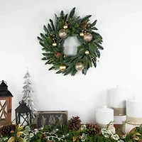Northlight Real Touch™ Pre-Decorated Pine With Pine Cones - 22in - Unlit Wreath