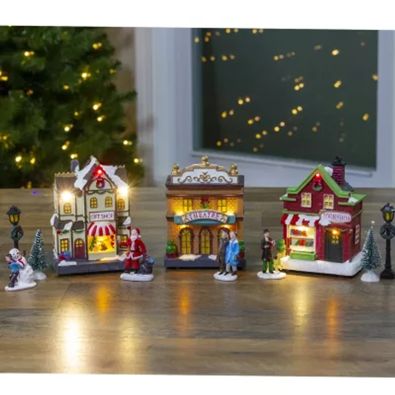 Northlight Led Lighted Theater And Shops Set - 11-Piece Lighted Christmas Village