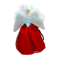 Northlight Lighted Fiber Optic Angel - 12in - Red And Gold Christmas Tree Topper