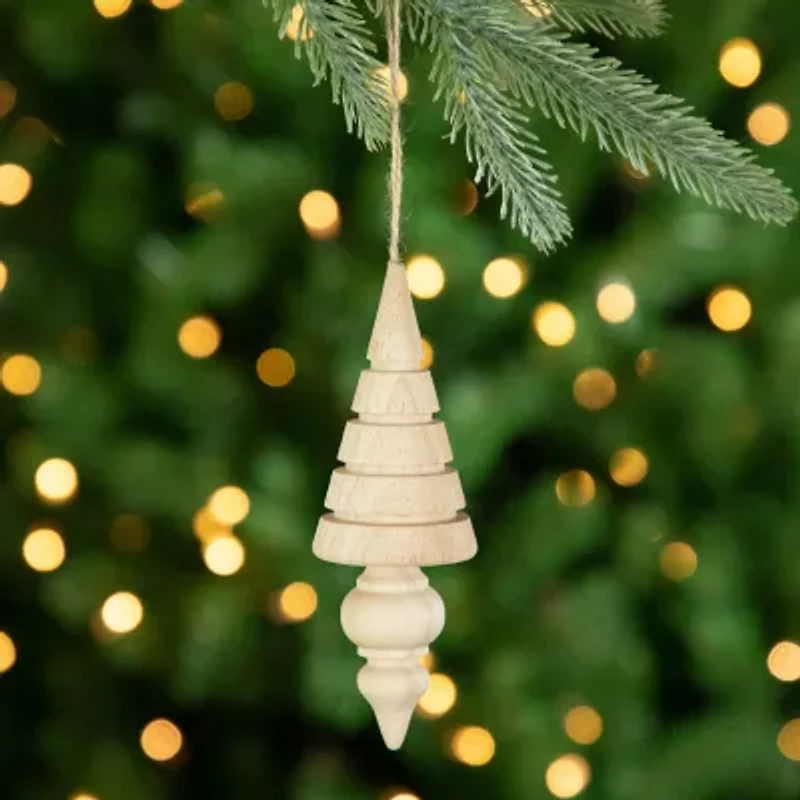 Northlight Set Of 3 Natural Trees Wooden 5.5in Christmas Ornament