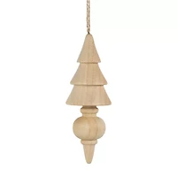 Northlight Set Of 3 Natural Trees Wooden 5.5in Christmas Ornament
