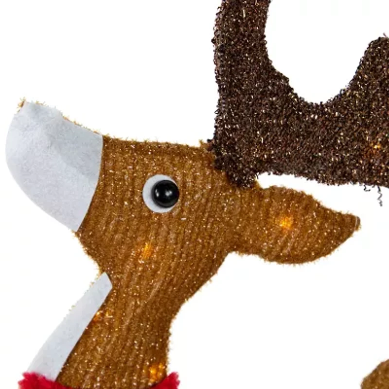 Northlight 59in Lighted Reindeer With Sleigh Christmas Yard Art