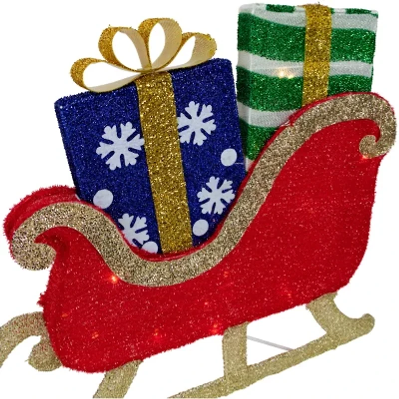 Northlight 59in Lighted Reindeer With Sleigh Christmas Yard Art