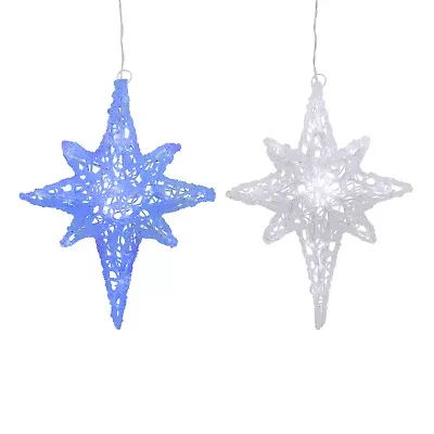 Northlight 24in Color Changing Blue And White Led Bethlehem Star Christmas Window Decor