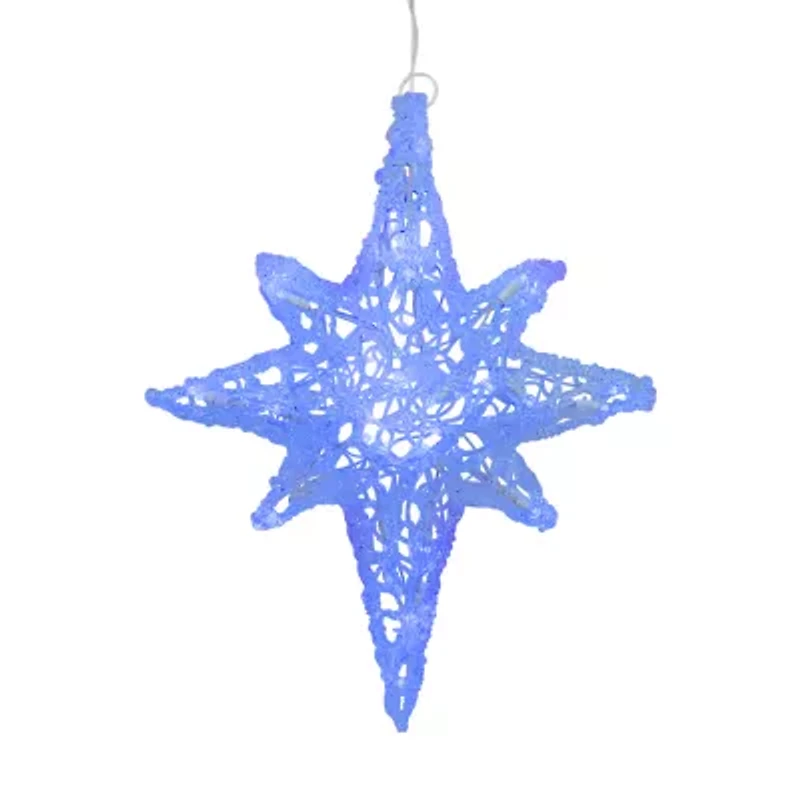 Northlight 24in Color Changing Blue And White Led Bethlehem Star Christmas Window Decor