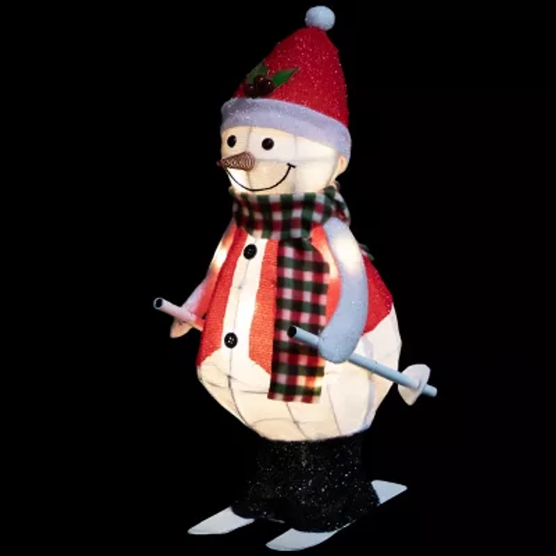 Northlight Led Lighted Animated Skiing Snowman - 24in Christmas Yard Art