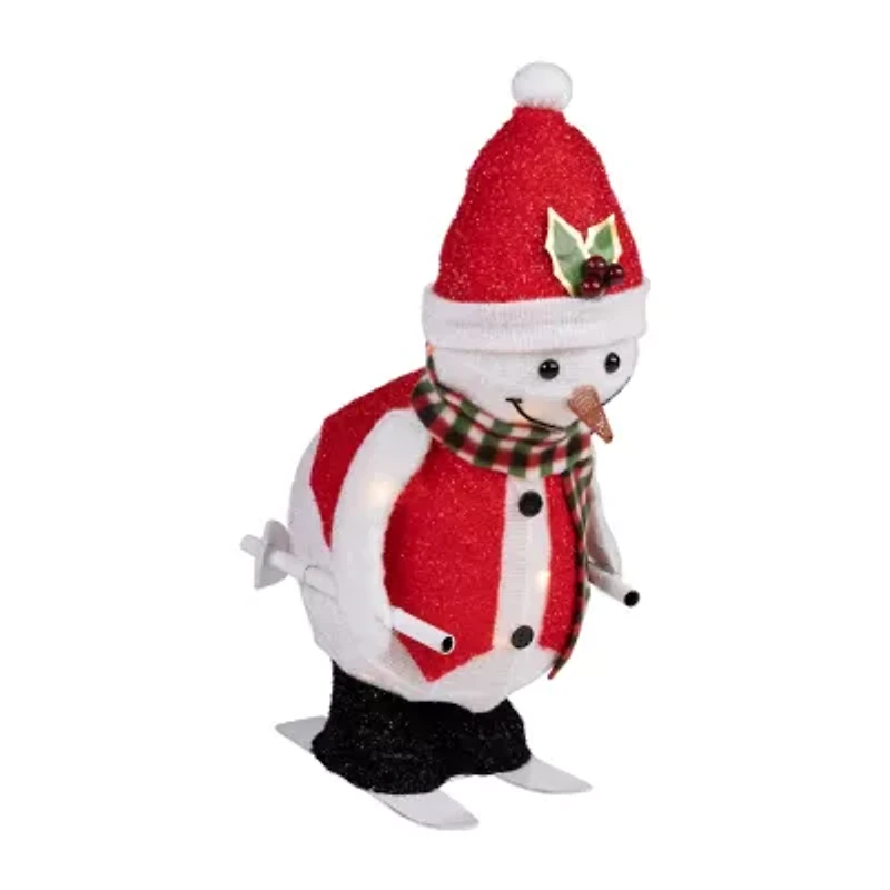 Northlight Led Lighted Animated Skiing Snowman - 24in Christmas Yard Art