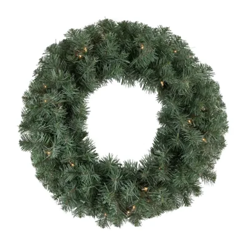 Northlight Pre-Lit Colorado Blue Spruce - 24in - Clear Lights Wreath