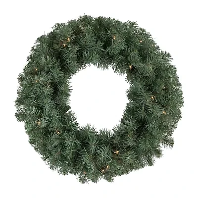 Northlight Pre-Lit Colorado Blue Spruce - 24in - Clear Lights Wreath