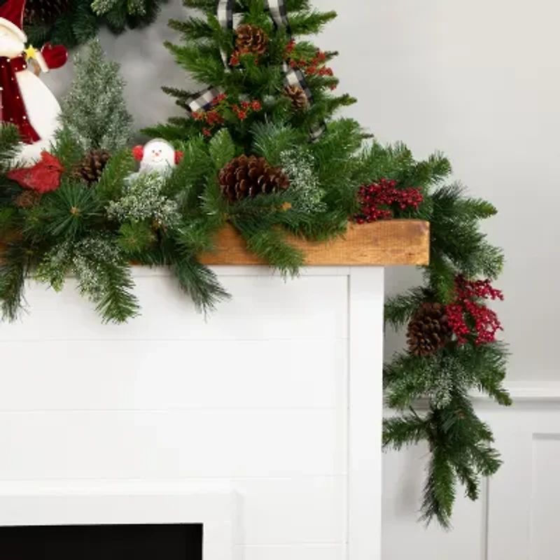 Northlight 9ft X 12in Mixed Green Beaver Pine Unlit Christmas Indoor Garland