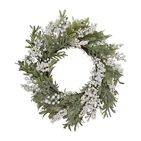 Northlight With Frosted Foliage And Berries 20in Unlit Wreath