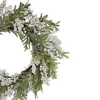 Northlight With Frosted Foliage And Berries 20in Unlit Wreath