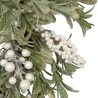Northlight With Frosted Foliage And Berries 20in Unlit Wreath