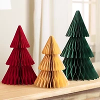 Northlight Accordion Honeycomb Foldable Paper - 15in - Set Of 3 1 Foot Christmas Tree