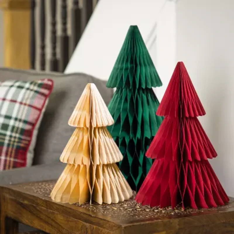 Northlight 15" Accordion Honeycomb Foldable Paper 1 Foot Christmas Tree