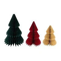 Northlight Accordion Honeycomb Foldable Paper - 15in - Set Of 3 1 Foot Christmas Tree