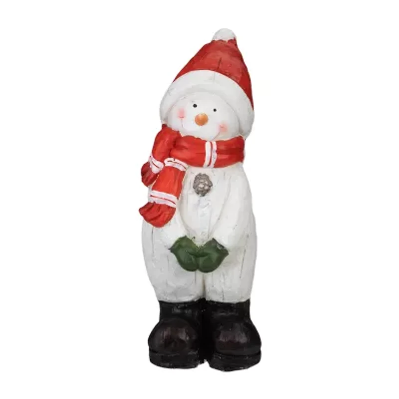 Northlight Standing Snowman - 17in - White And Red Christmas Tabletop Decor