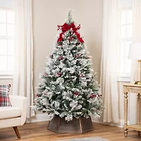 Northlight Heavily Flocked Whittaker Spruce Full - 6.5ft -Unlit 6 1/2 Foot Flocked Spruce Christmas Tree