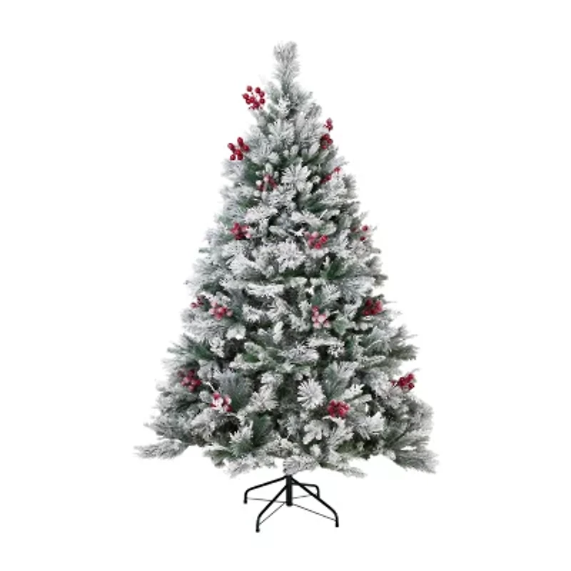 Northlight Heavily Flocked Whittaker Spruce Full - 6.5ft -Unlit 6 1/2 Foot Flocked Spruce Christmas Tree