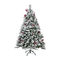 Northlight Heavily Flocked Whittaker Spruce Full - 6.5ft -Unlit 6 1/2 Foot Flocked Spruce Christmas Tree