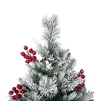 Northlight Heavily Flocked Whittaker Spruce Full - 6.5ft -Unlit 6 1/2 Foot Flocked Spruce Christmas Tree