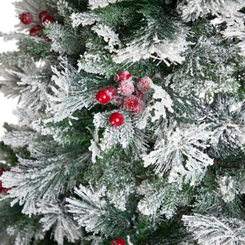 Northlight Heavily Flocked Whittaker Spruce Full - 6.5ft -Unlit 6 1/2 Foot Flocked Spruce Christmas Tree