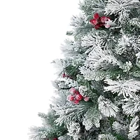 Northlight Heavily Flocked Whittaker Spruce Full - 6.5ft -Unlit 6 1/2 Foot Flocked Spruce Christmas Tree
