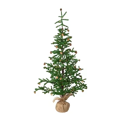 Northlight 4ft Pre Lit With Pinecones And Burlap Base 4 Foot Pre-Lit Pine Christmas Tree