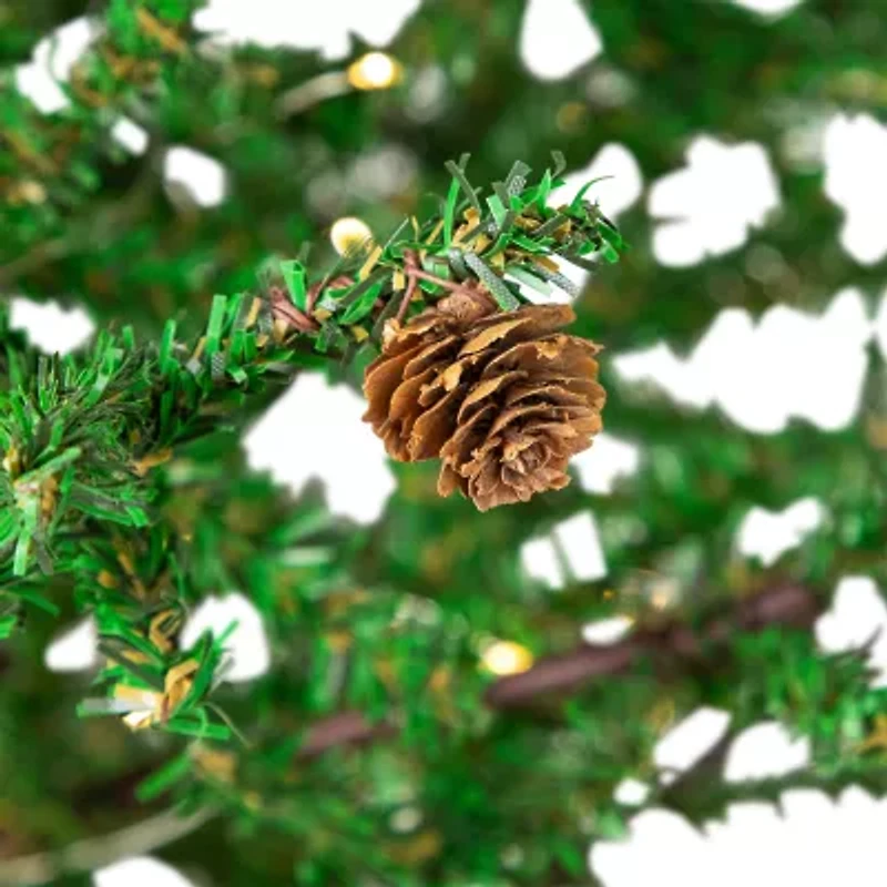 Northlight 4ft Pre Lit With Pinecones And Burlap Base 4 Foot Pre-Lit Pine Christmas Tree