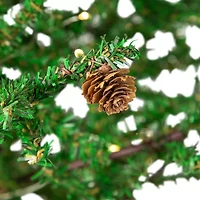 Northlight 4ft Pre Lit With Pinecones And Burlap Base 4 Foot Pre-Lit Pine Christmas Tree