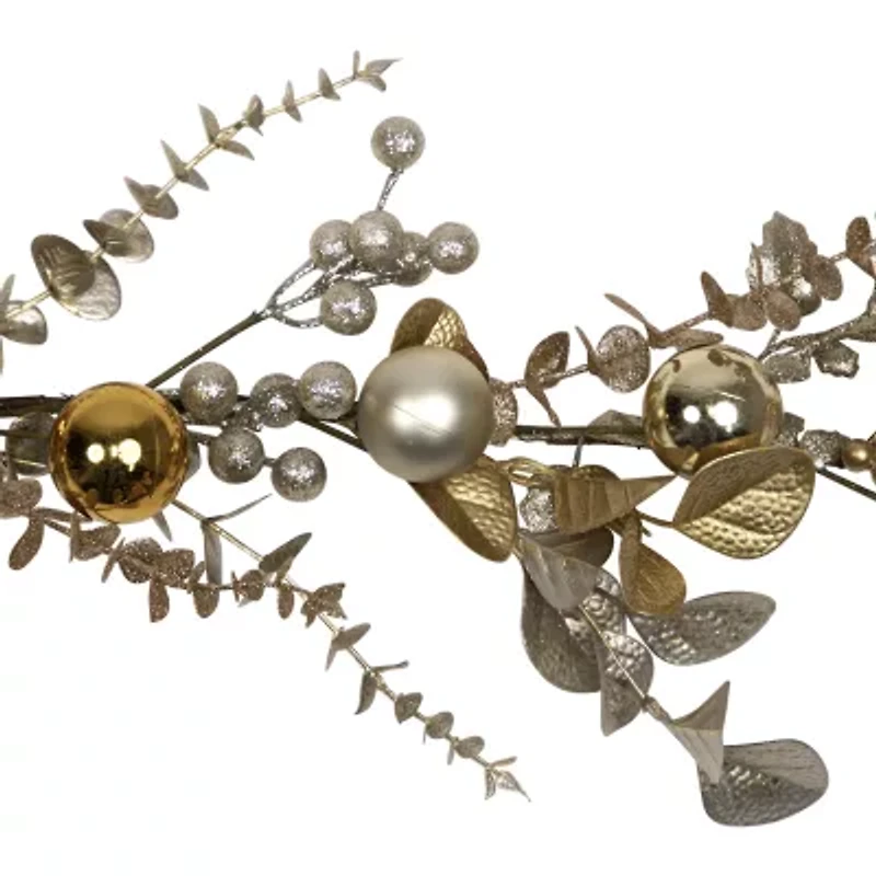 Northlight Glittered Mixed Leaves And Berries - 6ft X 9in - Unlit Christmas Indoor Garland