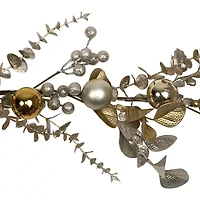 Northlight Glittered Mixed Leaves And Berries - 6ft X 9in - Unlit Christmas Indoor Garland