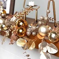 Northlight Glittered Mixed Leaves And Berries - 6ft X 9in - Unlit Christmas Indoor Garland
