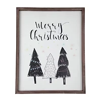 Northlight 19.5in Merry With Holiday Trees Wall Sign