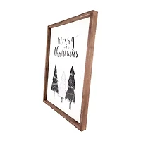 Northlight 19.5in Merry With Holiday Trees Wall Sign