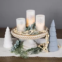 Northlight 6" Led Flameless Flickering Wax Pillar Snowflake Flameless Candle