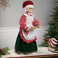 Northlight 24in Animated And Musical Mrs. Claus With Gingerbread Cookie Christmas Figurine