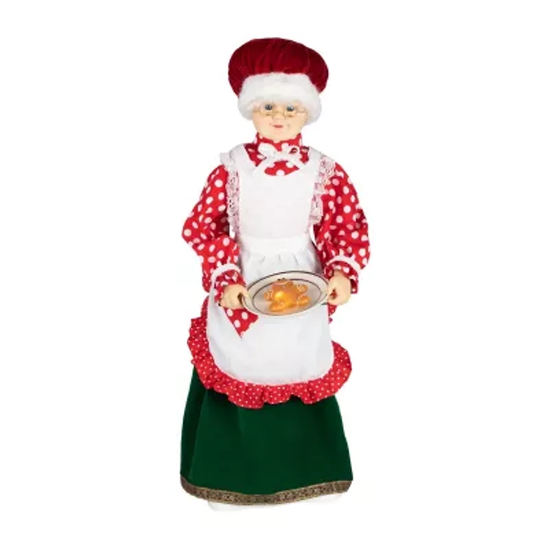 Northlight 24in Animated And Musical Mrs. Claus With Gingerbread Cookie Christmas Figurine