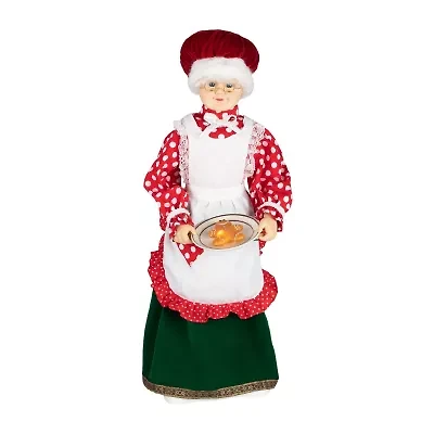 Northlight 24in Animated And Musical Mrs. Claus With Gingerbread Cookie Christmas Figurine