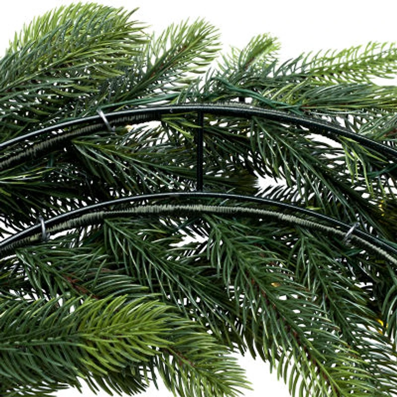 Northlight Real Touch™ B/O Pre-Lit Noble Fir Cedar - 24in - Warm White Led Wreath