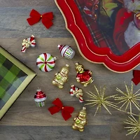 Northlight Pack Of 8 Gold And Red Gingerbread Men With Sweet Treats 3in Christmas Ornament