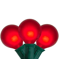 Northlight Set Of 15 Red Satin G50 - Green Wire String Lights