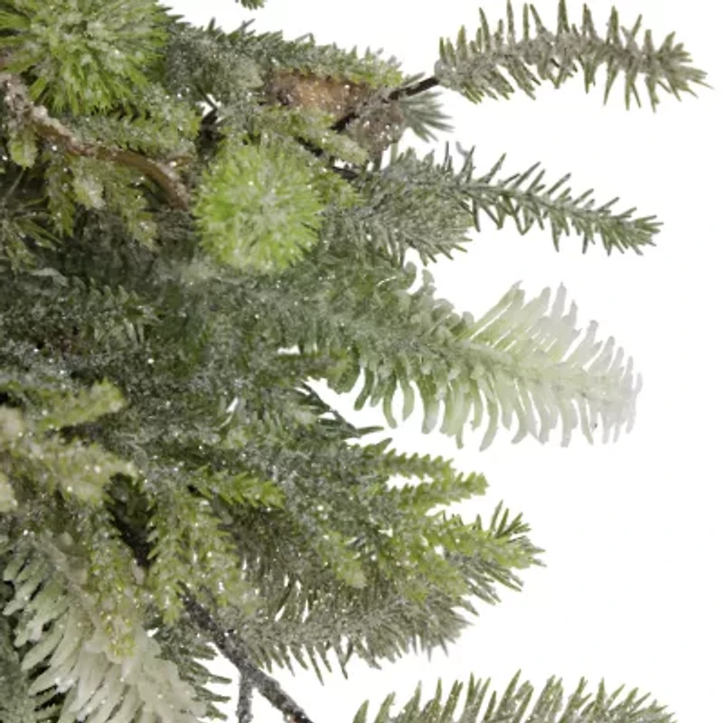 Northlight With Frosted Foliage And Pine Cones - 24in - Unlit Wreath